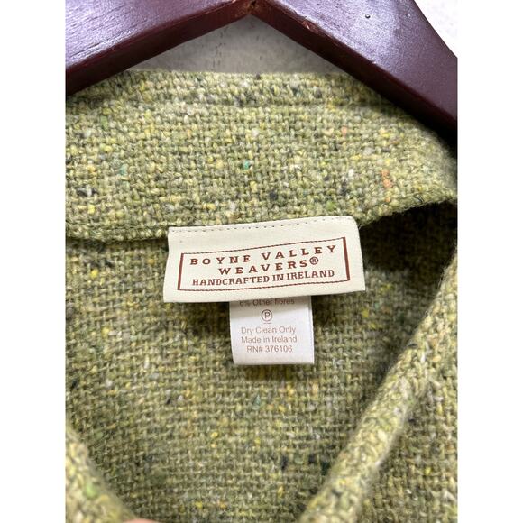Boyne Valley Weavers Green Wool Jacket Size P Made in Ireland - Picture 3 of 5